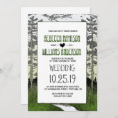 Bossen Woodland Forest Trees Mountain Wedding Kaart (Voorkant / Achterkant)