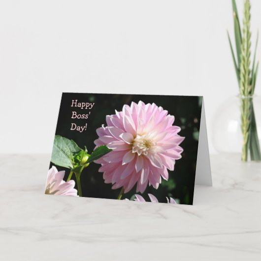 Bosses Cartes Pink Dahlia Fleurs Joyeux Boss Day! (Devant)