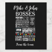 Bosses Vin étiquette Boss appréciation jour ou sem (Étiquettes simples)