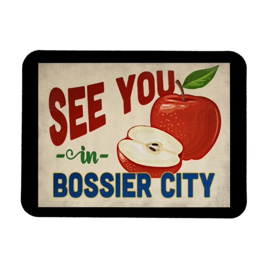 Bossier City Louisiana Apple - Vintage Travel Magneet (Horizontaal)