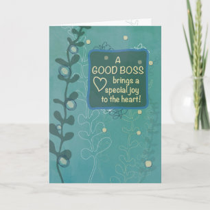 Boss's Day Religieuze Groene Hand Getrokken Kijk Kaart