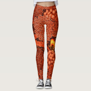 BOSSTE DIEREN, GEDEERD DOOR EEN Rood-Gele BROEK  Leggings