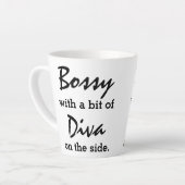 Bossy Avec Un Peu De Diva Moderne Latte Mug (Angle gauche)