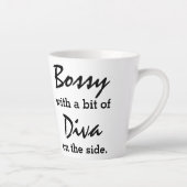 Bossy Avec Un Peu De Diva Moderne Latte Mug (Droite)