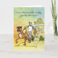 Bossy Boxer - Grappig Jubileum Kaart