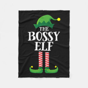 Bossy Elf Matching Familiegroep Kerstfeest Py Fleece Deken