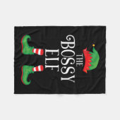 Bossy Elf Matching Group Xmas Funny Family Christm Fleece Deken (Voorkant (Horizontaal))