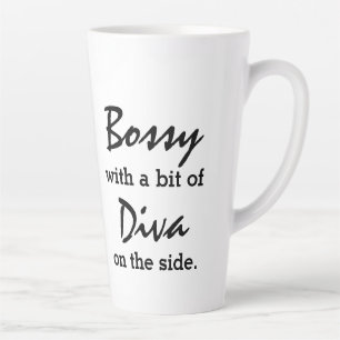 Bossy met een beetje diva Modern Trendy  Latte Mok
