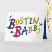 BOSTIN BABBY Black Country Words New Baby Kaart (Gele Bloem)