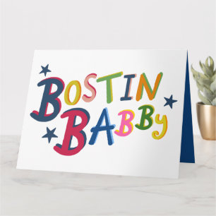BOSTIN BABBY Black Country Words New Baby Kaart