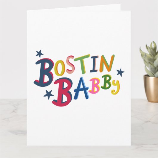 BOSTIN BABBY Black Pays Mots Nouvelle Carte Bébé (Petite plante)