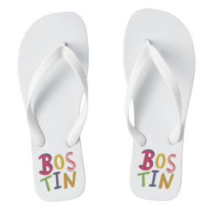 Bostin Black Country Word Flip Flop Beach Footwear