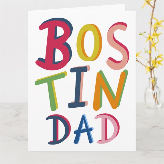 Bostin Dad Black Country Birthday of Vaderdag Kaart (Gele Bloem)