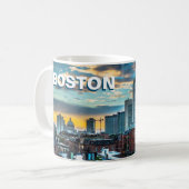 Bosto Coffee Mug Massachusetts City Skyline Gift (Devant gauche)