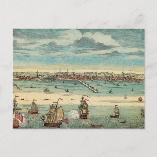 Boston 1800s Beach Sailboat Scene Briefkaart (Voorkant)