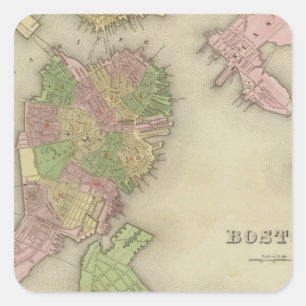 Boston 2 vierkante sticker