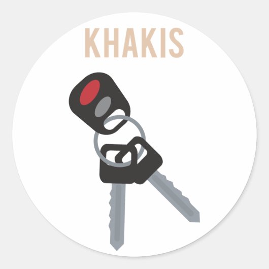 Boston Accent Car Keys Ronde Sticker (Voorkant)