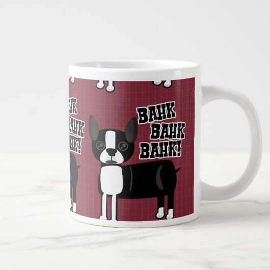 Boston Accent Terrier Pattern Extra Grote Mok (Rechts)