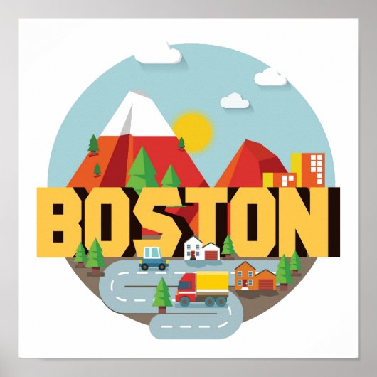Boston als bestemming poster (Voorkant)