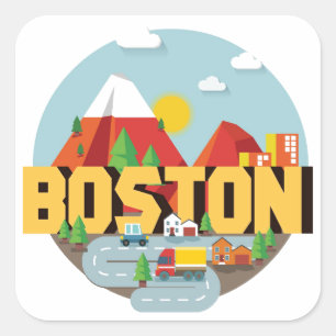 Boston als bestemming vierkante sticker