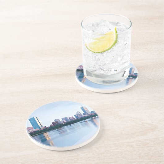 Boston Back over Charles River Zandsteen Onderzetter (Zijkant)