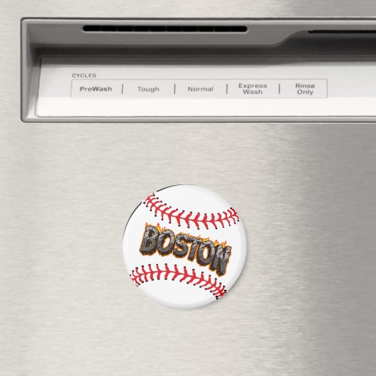 Boston Baseball Magnet Magneet (Insitu (Vaatwasser))