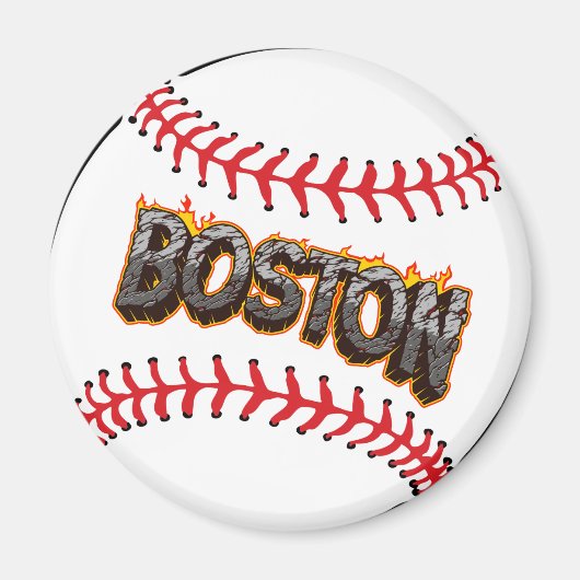 Boston Baseball Magnet Magneet (Voorkant)