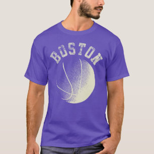 Boston Basketball Retro City Massachusetts State B T-shirt