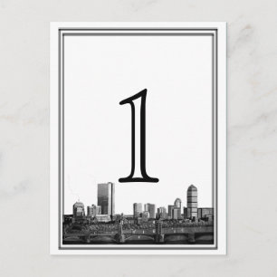 Boston Bestemming Trouwtafel nummer Briefkaart
