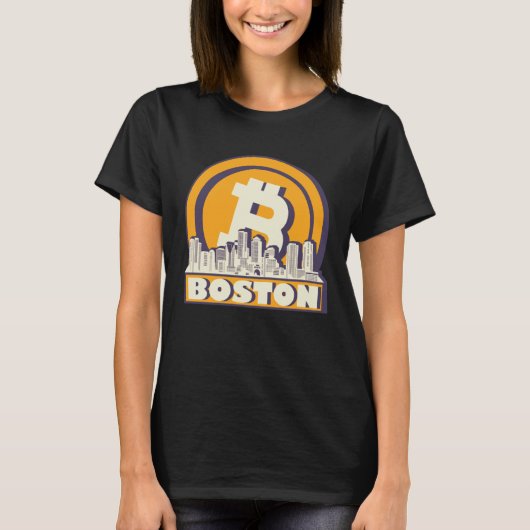 Boston Bitcoin Maximalist Bitcoin Boston Skyline T-shirt (Voorkant)