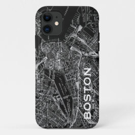  Boston Black and White Map iPhone Case