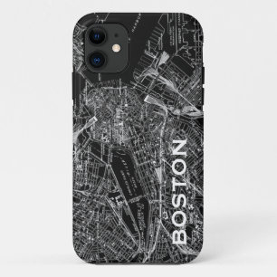  Boston Black and White Map iPhone Case