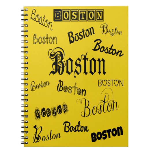 Boston Black Fonts Notitieboek (Voorkant)