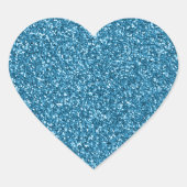 Boston Blue Glitter Hart Sticker (Voorkant)