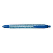 Boston Blue Glitter Zwarte Inkt Pen (Achterkant)