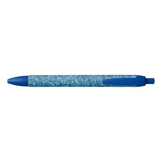 Boston Blue Glitter Zwarte Inkt Pen (Achterkant)