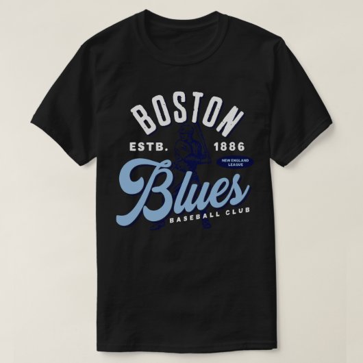 Boston Blues Honkbal T-shirt (Design voorkant)