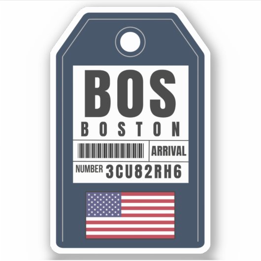 Boston Boarding Pass - Massachusetts BOS Sticker (Voorkant)