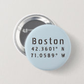 Boston Breedtegraad Lengtegraad Ronde Button 5,7 Cm (Voorkant /achterkant)