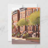 Boston Brownstones | Beacon Street Waterverf Kaart (Voorkant)