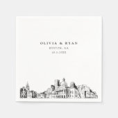 Boston bruiloft cocktail servet (Voorkant)