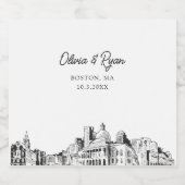 Boston bruiloft gepersonaliseerde champagne label sparkling wijnetiket (Enkel label)