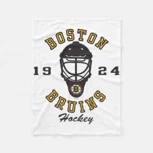 Boston Bruins Hockey Mask Grijs Officieel Gelicent Fleece Deken