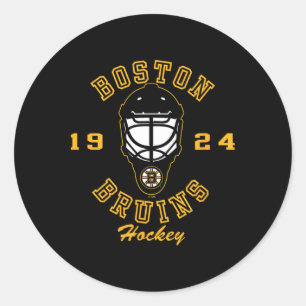 Boston Bruins Hockeymasker Zwart Officieel Gelicen Ronde Sticker
