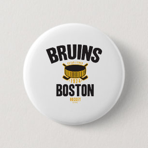 Boston Bruins Hockeypuck Wit Officieel Gelicentiee Ronde Button 5,7 Cm