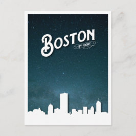 Boston by Night Skyline - Boston, Massachusetts, U Briefkaart