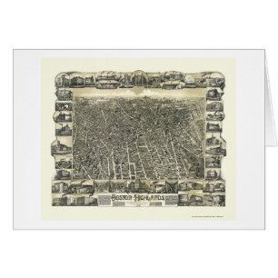 Boston, carte panoramique de mA - 1888