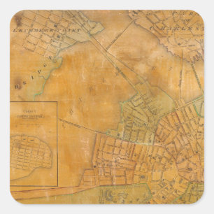 Boston, Charlestown, Cambridge, Massachusetts Vierkante Sticker