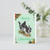 Boston Christmas Feestdagenkaart (Staand voorkant)