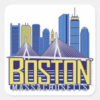 Boston City Kleuren Vierkante Sticker